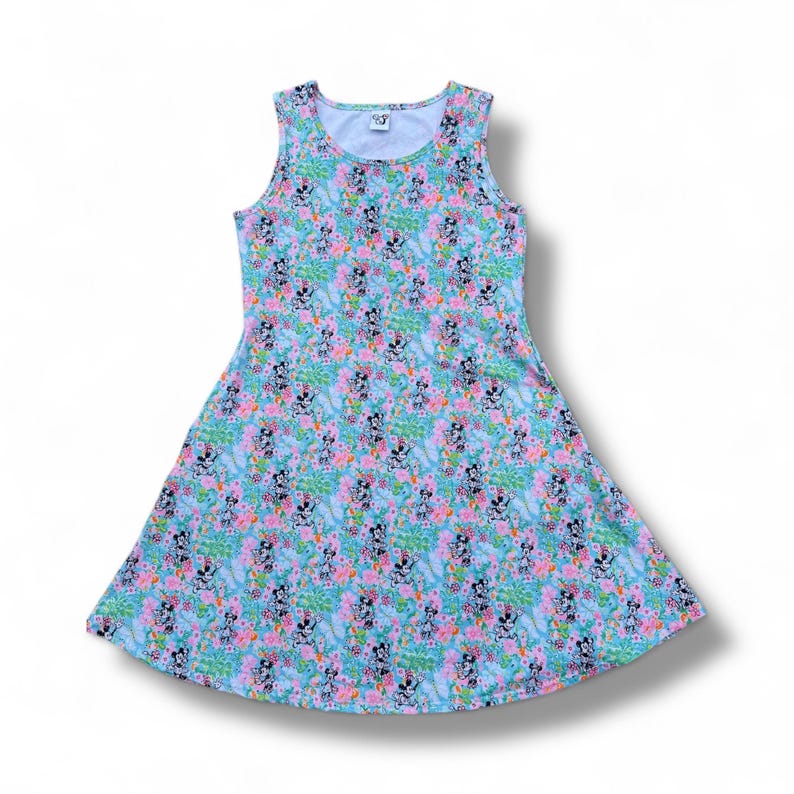Disney Mickey and Minnie butterfly floral sleeveless and short sleeve Disney dress for women with pockets Sleeveless