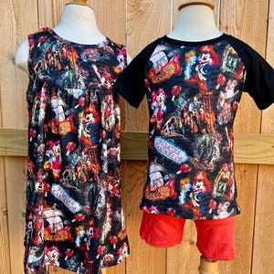 Dress Pirates of the Caribbean print, cruise dress for girls, Disney cruise dress, vintage pirate print