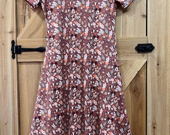 Thanksgiving Mickey Maxi dress Disney ears headband fall turkey pie print dress
