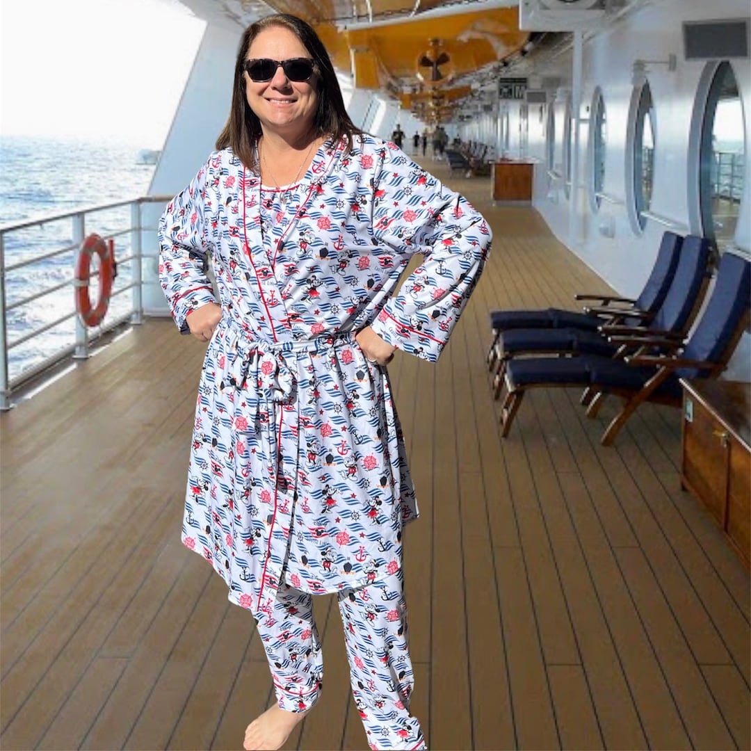 Disney Cruise Robe for Adults Bath Robe DCL Logo Mickey Minnie Nautical