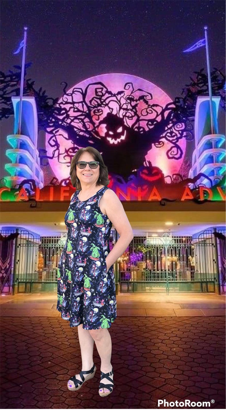 Disney dress Nightmare Before Christmas Oogie Boogie Zero Jack Skellington Sally hitchhiking ghost print dress for women XS - 3XL plus size image 2