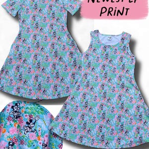 Disney Mickey and Minnie butterfly floral sleeveless and short sleeve Disney dress for women with pockets image 1