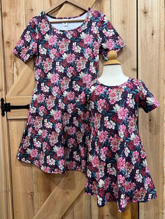 disney fall dress Disney Fall Pumpkin Minnie Mouse Mommy and Me Thanksgiving dresses adult and girls short sleeve with pockets holiday dress