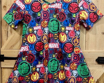 Marvel tunic top super hero  Hulk Iron Man Disney cruise v-neck with pockets for women