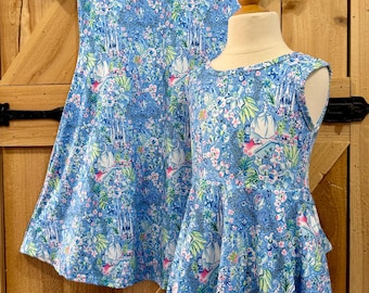 Vestido Disney Castelo da Cinderela, Carruagem, estampa de sapatinho de cristal, vestido para parque da Disney para mulheres, adulto, vestido feminino, sem mangas, mãe e filha