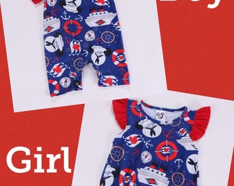 Mono de crucero Disney para niño o niña con el logotipo de DCL, ropa de crucero náutica para bebés