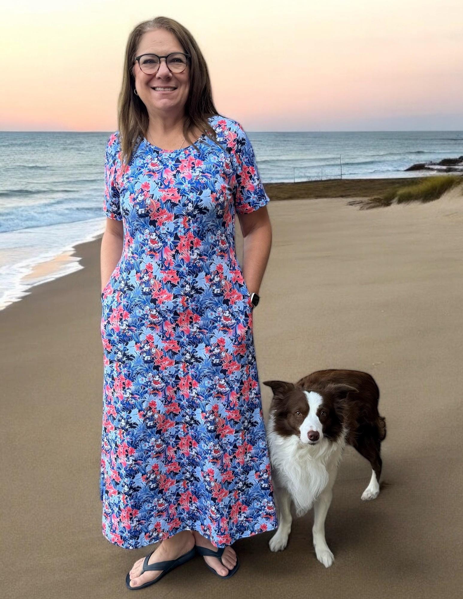 Disney cruise MAXI dress, adult size Minnie and Captain Mickey Nautical print DCL cruise ship dress  Ready To Ship