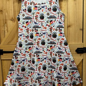 Disney cruise dress, adult size Doodle print, Mommy and Me, Mickey mouse and Minnie cruise ship dress anchor nautical outfit Ready To Ship
