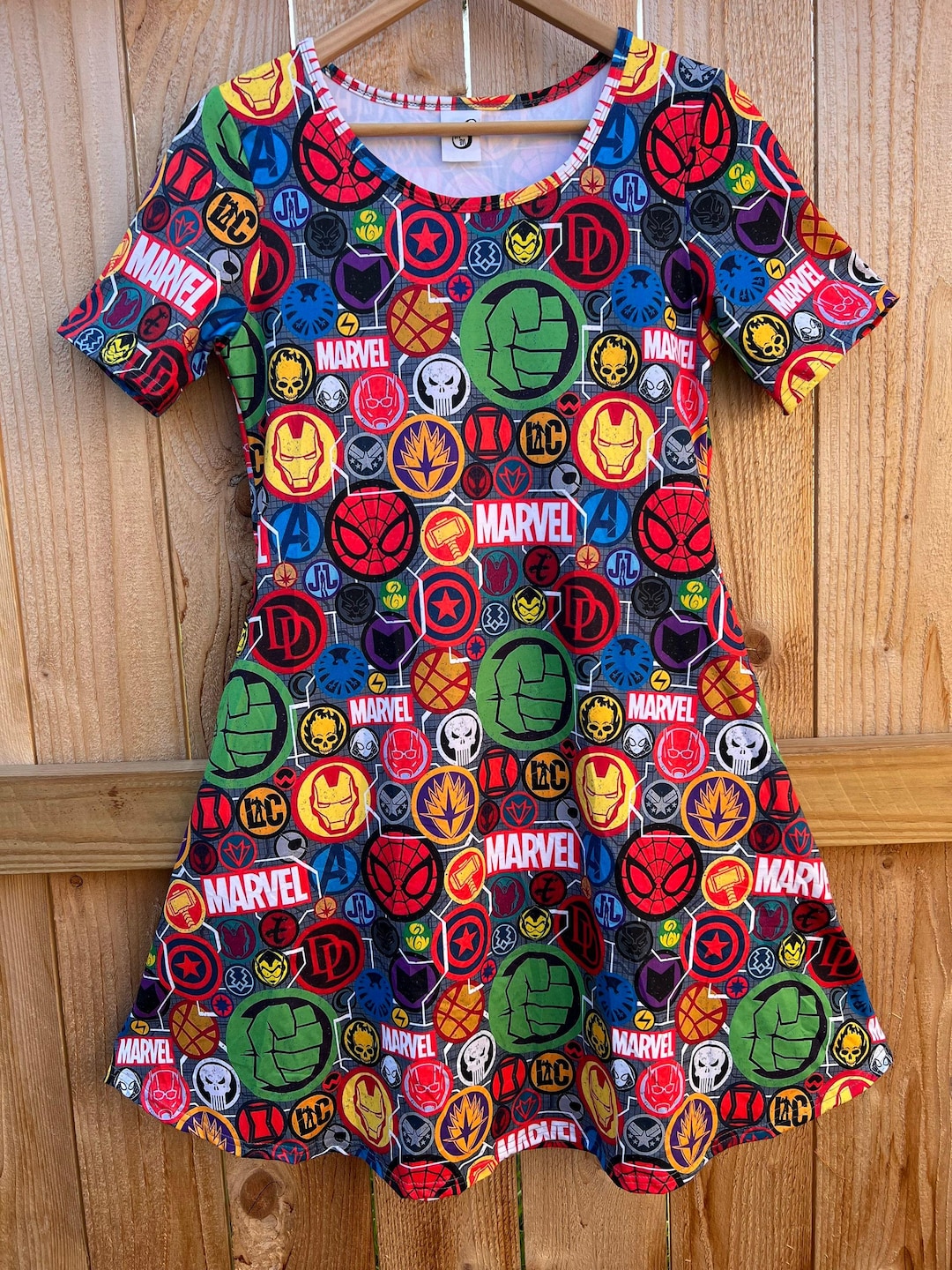 avengers t shirt dress MARVEL Dress Super Hero Hulk Iron Man Print Disney Park Dress for Women,  Cruise Wish Dinner Adult, Ladies Dress, Short Sleeve Plus Size