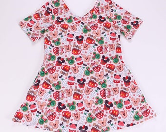 Christmas Tunic top Disney snacks print tunic length top. regular and plus size side pockets