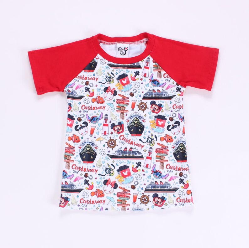 Doodle print cruise shirt boy Disney Cruise tee shirt sibling matching cruise wear nautical shirt image 1