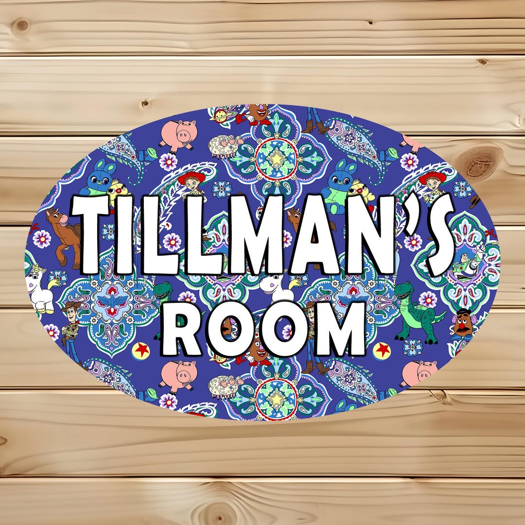 Toy Story Name Sign - Personalized Buzz and Woody Sign for Kids Room ...