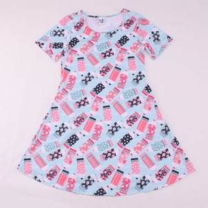 Back to school dresses for teachers, Pencil toss print short sleeve dress,  school print Jessie Lizzie