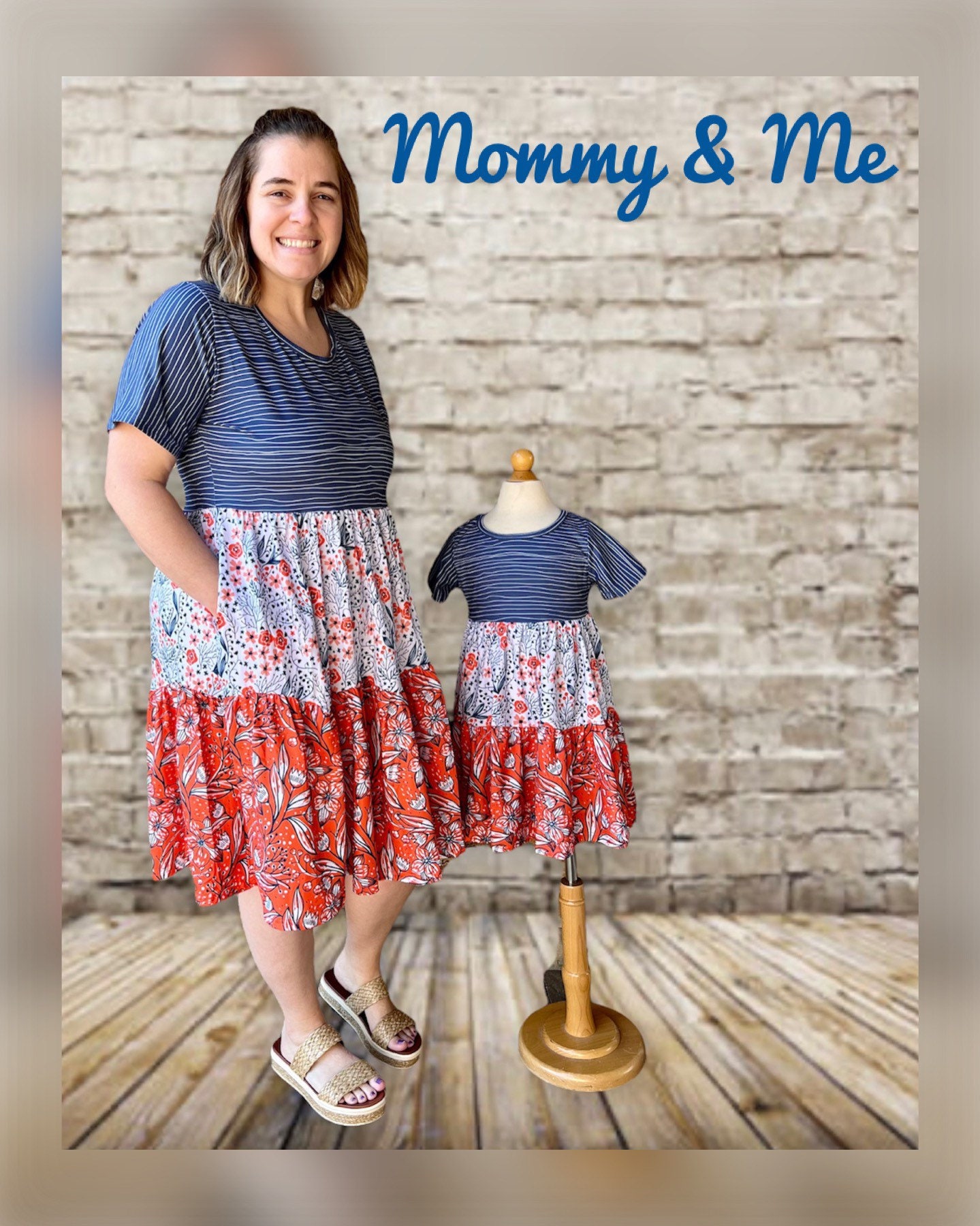 Dress 3 Tier Color Block Mommy and Me Jessie Lizzie Short 