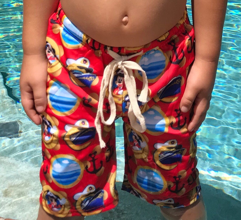 Disney Cruise Swimsuit Boys Bathing Suit Swim Trunks Lined Etsy