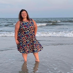 Mommy and Me Disney Dress for Adult and Girls. Tie dye Sunflower Mickey print Disney park dress for women, adult, ladies tank dress