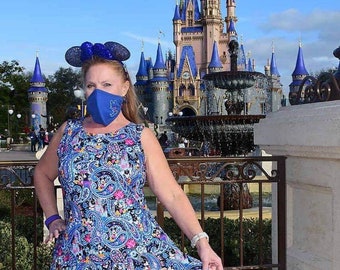 Disney Dress Castle Minnie Ears Roses Print Disney Park Dress - Etsy Disney Dress Castle Minnie Ears Roses Print Disney Park Dress - Etsy