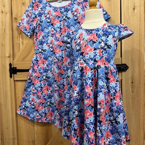 Disney cruise dress Mommy and Me red, white and blue nautical print Captain Mickey and Minnie Ready To Ship SHORT SLEEVE