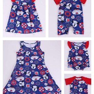 Disney cruise boy romper or girl bubble DCL logo infant outfit nautical cruise wear for babies image 5