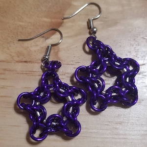 Chainmail Byzantine Star Earrings