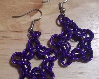 Chainmail Byzantine Star Earrings