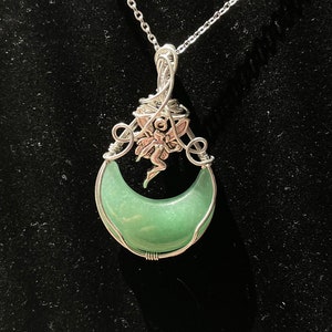 Wire Wrapped Fairy Moon Pendant