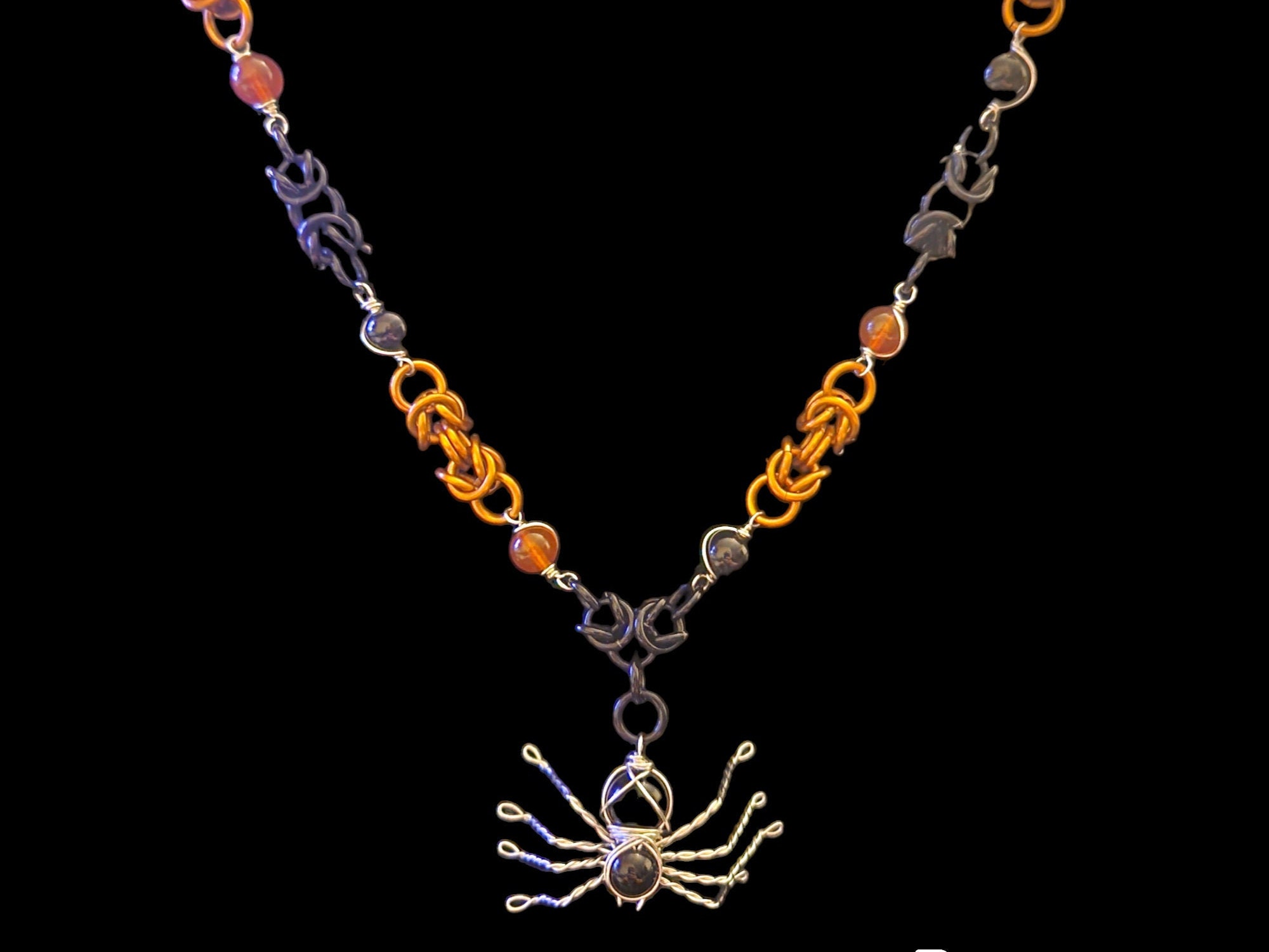 Spider Necklace and Earring Set Byzantine Chainmail Chainmaille Jewlery ...