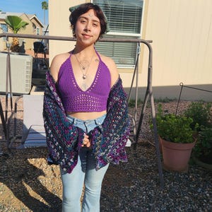 Size Large Purple Crochet Bralette Top