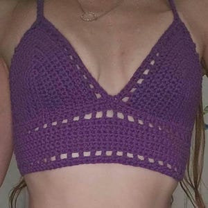 Size Small Purple Crochet Bralette Top
