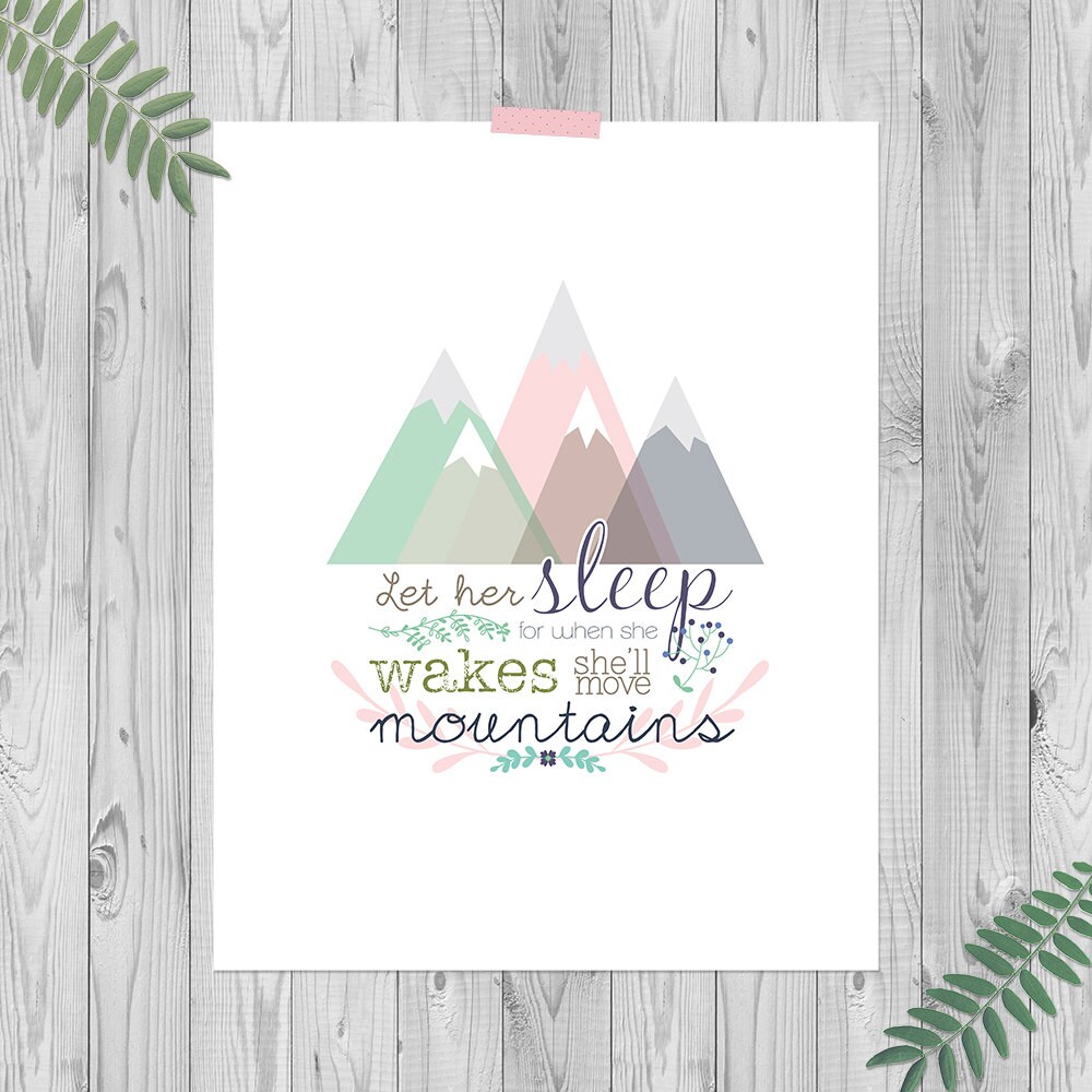 Mountain Nursery Art Instant Download Woodland Nursery Art Etsy