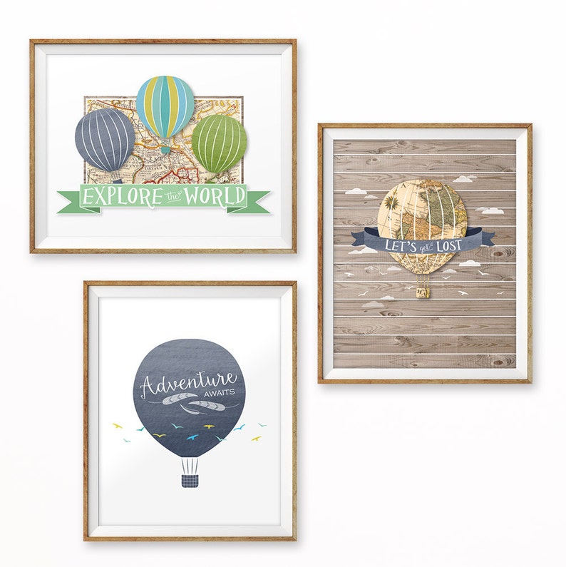 Hot Air Balloon Nursery Art Instant Download 11x14 Etsy