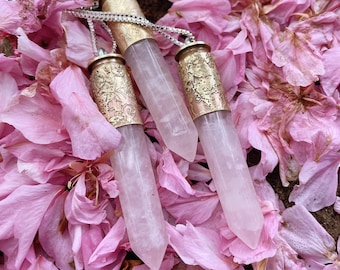 Healing Rose Quartz Crystal Pendant