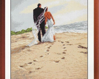 Wedding cross stitch design, pdf instant download xstitch design, pdf cross stitch pattern to download, aida count xstitch pdf pattern