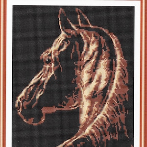 Horse cross stitch pattern, pdf instant download xstitch design, pdf cross stitch pattern to download, aida count xstitch pdf pattern