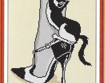 Modern cross stitch pattern, pdf instant download xstitch design, pdf cross stitch pattern to download, aida count xstitch pdf pattern