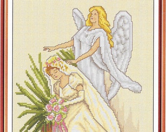 Angels Cross Stitch Pattern, angel counted xstitch pattern, aida pdf pattern to download, instant download cross stitch design, dmc pattern