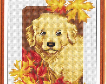 Puppy pdf cross stitch pattern ,dog pdf instant download xstitch design, cross stitch pattern to download, aida count xstitch pdf pattern