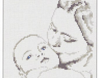 Mother's love cross stitch design, pdf instant download xstitch design, pdf cross stitch pattern to download, aida count xstitch pdf pattern