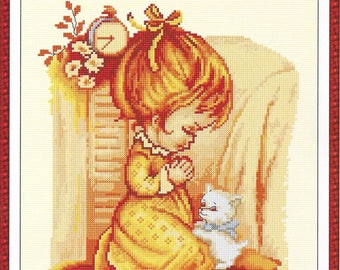 Night pray 1 cross stitch design, pdf instant download xstitch design, pdf cross stitch pattern to download, aida count xstitch pdf pattern