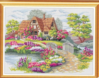 Flowers at home cross stitch design, pdf instant download xstitch design, pdf cross stitch pattern to download, aida count xstitch pattern