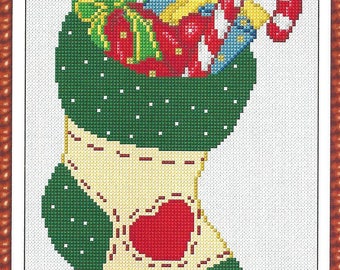 Christmas stocking, pdf download cross stitch pattern,xstitch pdf pattern, christmas pdf, christmas design,holiday, xmas pattern pdf instant