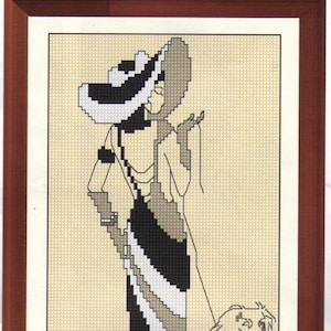 Lady with a dog 1, Cross Stitch Pattern, download Cross Stitch Pattern, xstitch pdf to download