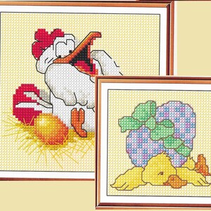 Easter Chicken cross stitch, pdf instant download xstitch design, pdf cross stitch pattern to download, aida count xstitch pdf pattern