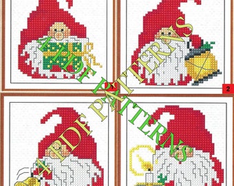 4 x Christmas designs, pdf download cross stitch pattern, xstitch pdf pattern, christmas dwarfs, christmas design, holiday, xmas pattern