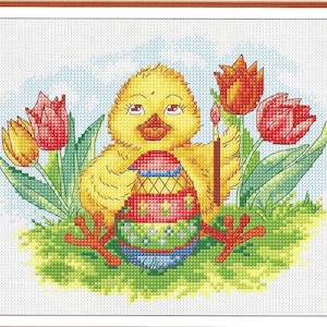 Easter chick cross stitch, Easter pdf instant download xstitch design, pdf cross stitch pattern to download, aida count xstitch pdf pattern