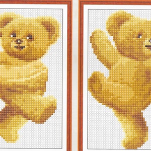Cross Stitch Pattern, Teddy Bear cross stitch pdf pattern, modern pdf pattern, counted cross stitch pattern, aida pattern, children pattern