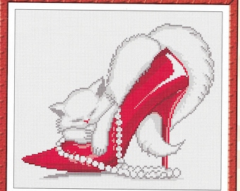 Modern cross stitch pattern, pdf instant download xstitch design, pdf cross stitch pattern to download, aida count xstitch pdf pattern