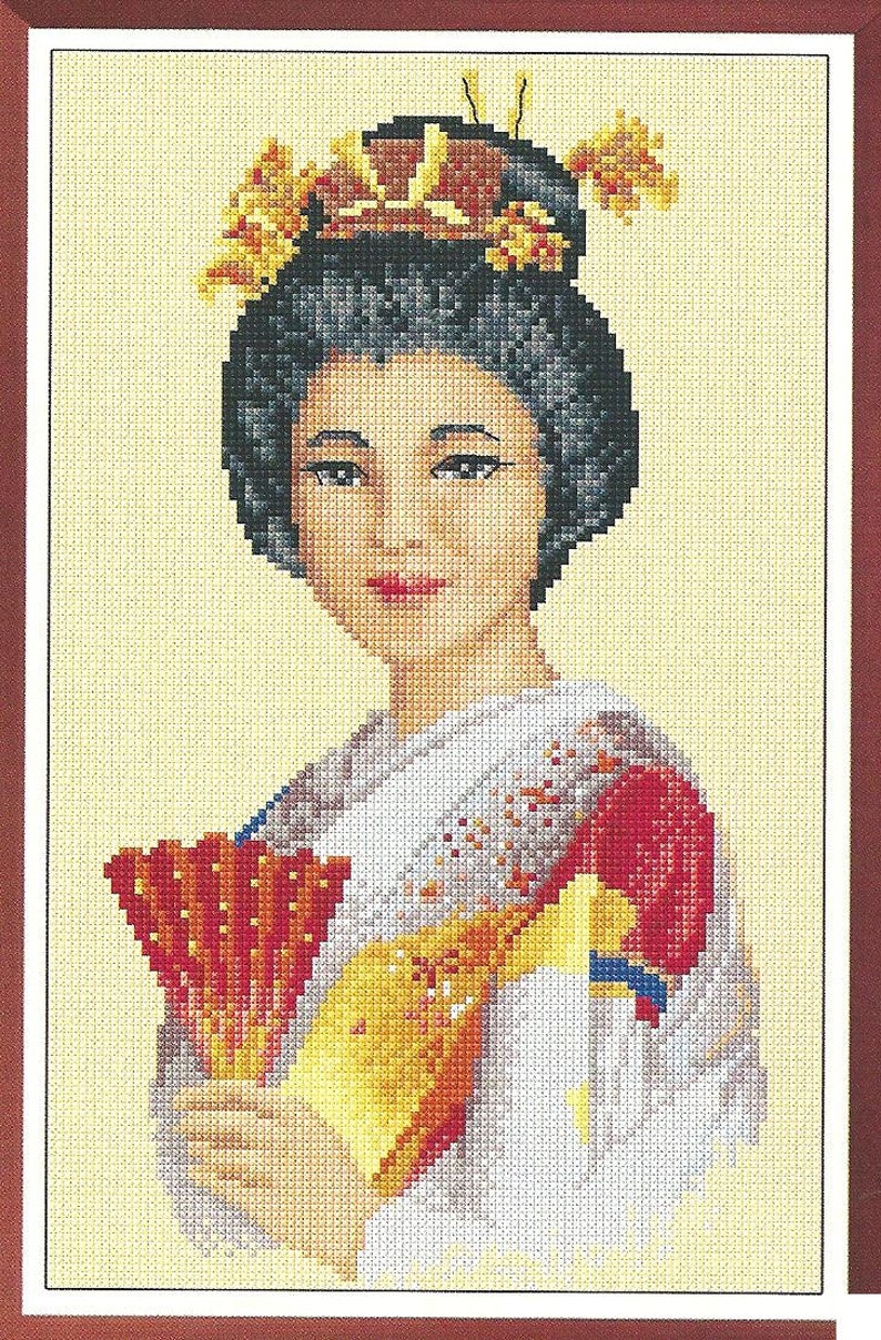 Japanese Lady Cross Stitch Design Pdf Instant Download Etsy