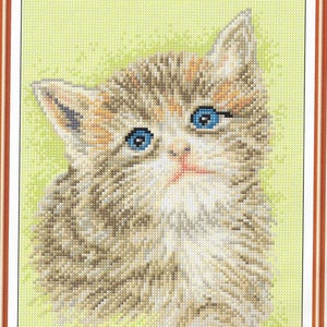 Kittie pdf cross stitch pattern ,cat pdf instant download xstitch design, cross stitch pattern to download, aida count xstitch pdf pattern