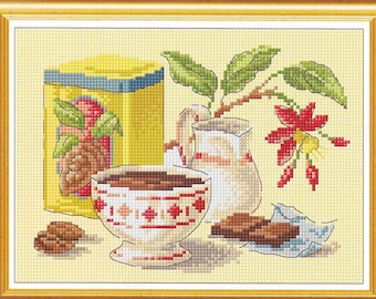 Chocolate cross stitch design, pdf instant download xstitch design, pdf cross stitch pattern to download, aida count xstitch pdf pattern